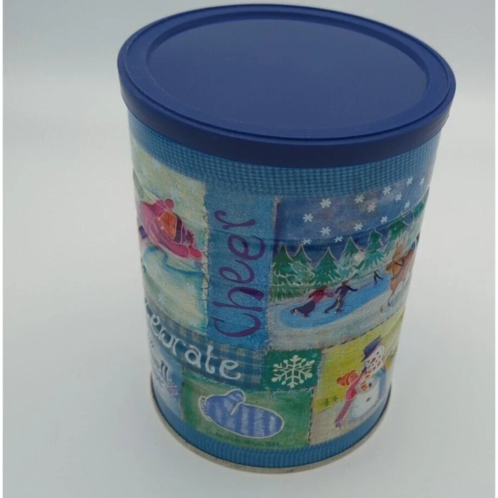 2004 Maxwell House Coffee Winter‎ Series Collectible Coffee Tin Blue Lid Vtg